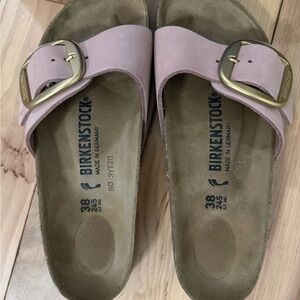 Birkenstock Women's Mauve Sandals with Large Gold Buckle